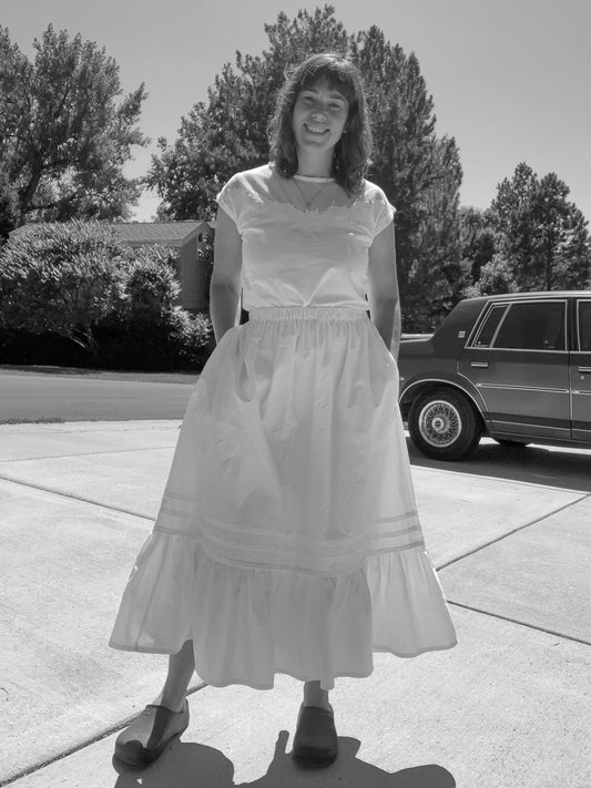 Playing with Pin Tucks | White Doen Skirt Dupe