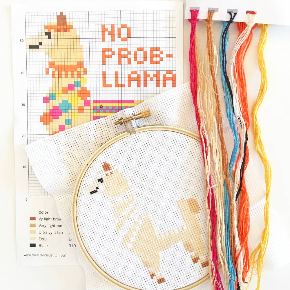 Stranded Stitch No Prob-llama Cross Stitch Kit