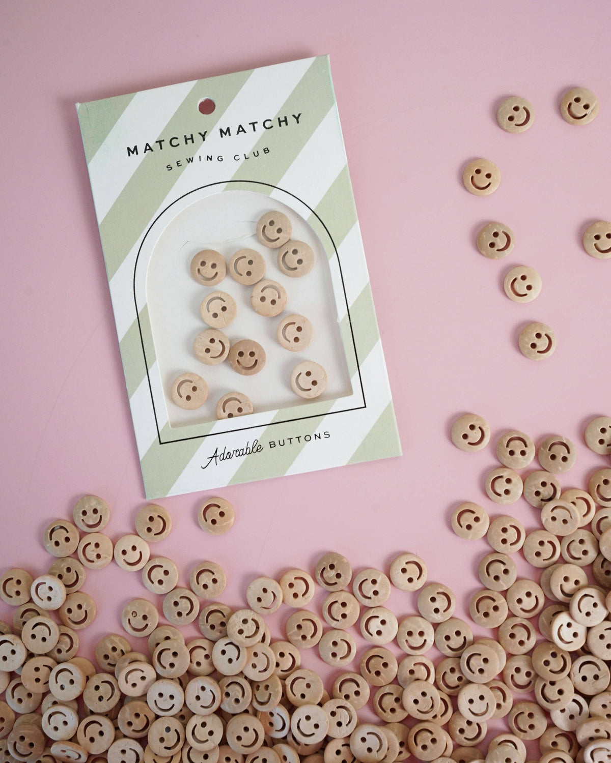 Smiley Face 1/2" Wood Buttons: Set of 12