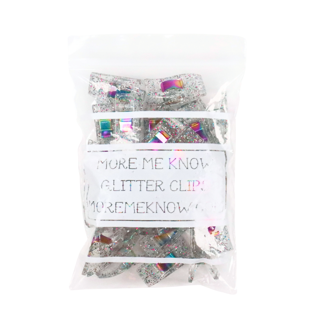 Clear Glitter Clips | Pack of 25