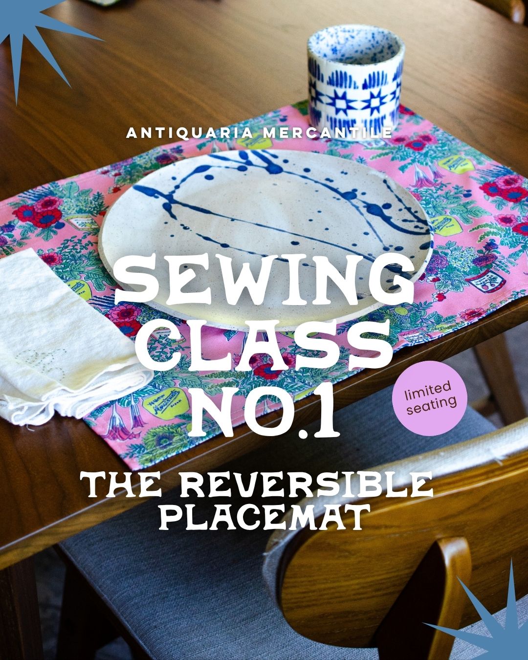 Sewing Class, No.1 | Reversible Placemat (In person, 11/8/2026)