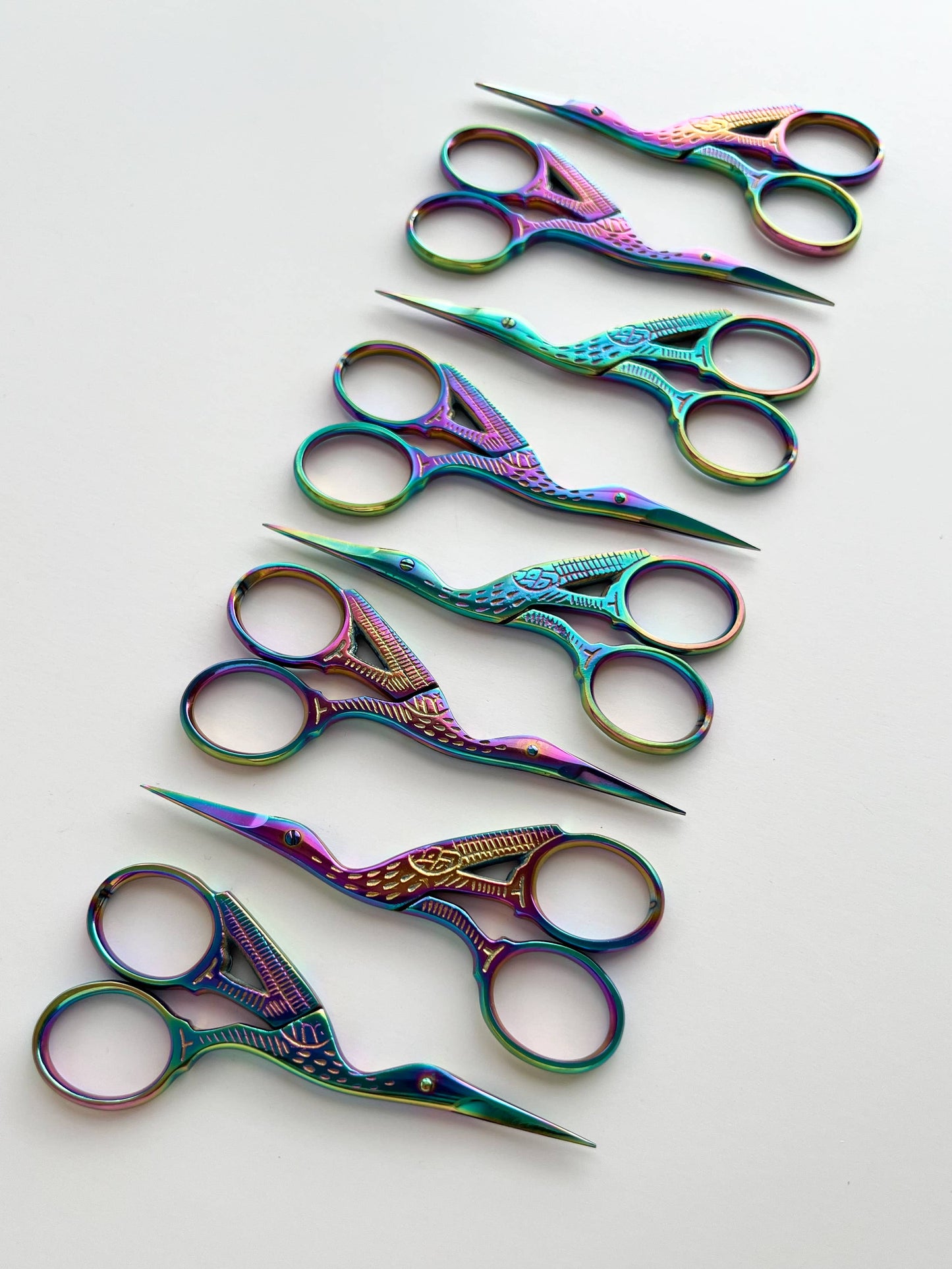 Embroidery stork scissors, small bird scissors: Northern Lights