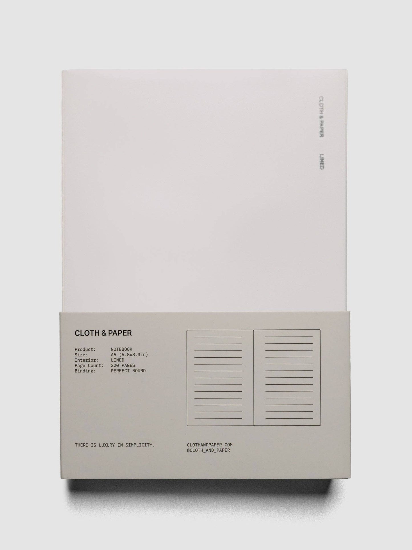 Perfect Bound Notebook | A5: Lined | Ash
