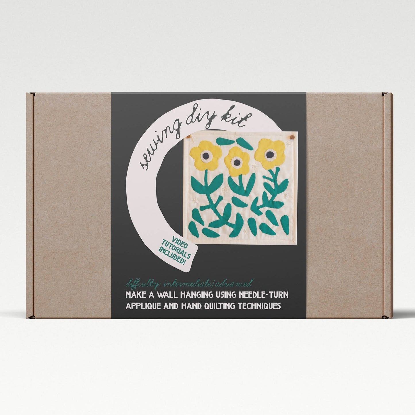 Floral Scene DIY Sewing Kit: Yellow & Green