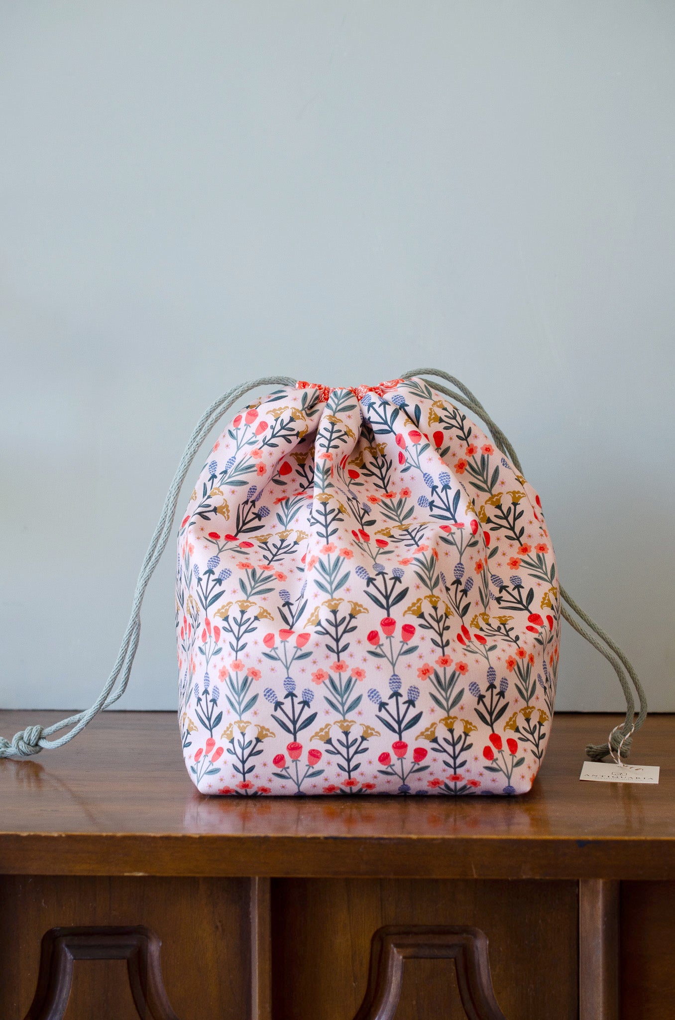 Gather Bag Drawstring Project Bag | Handmade Knitting & Sewing Project Bag, Bloom