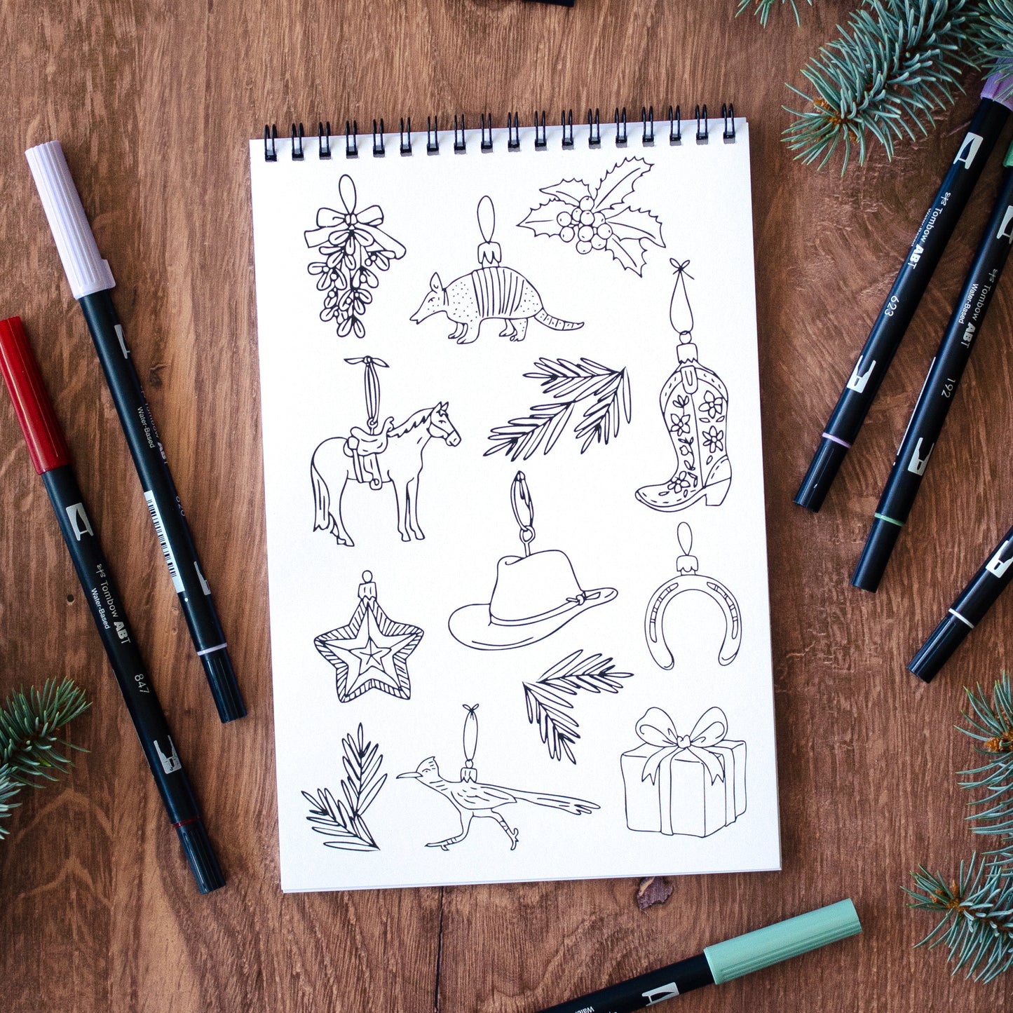 Antiquaria Cowboy Christmas Premium Coloring Book