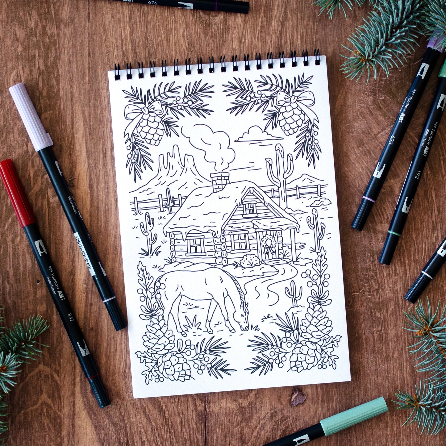 Antiquaria Cowboy Christmas Premium Coloring Book