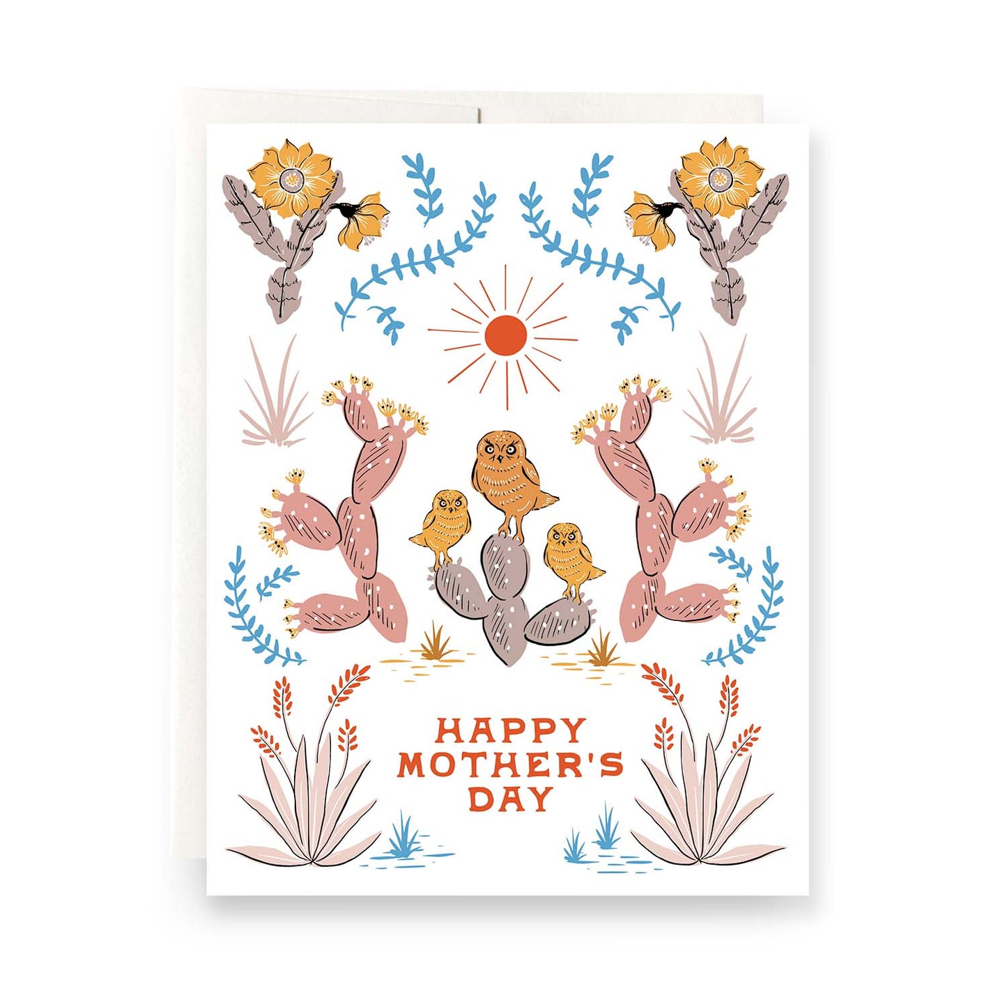 Desert Folk Mother's Day card with Southwestern-inspired patterns, perfect for celebrating moms who love desert motifs.