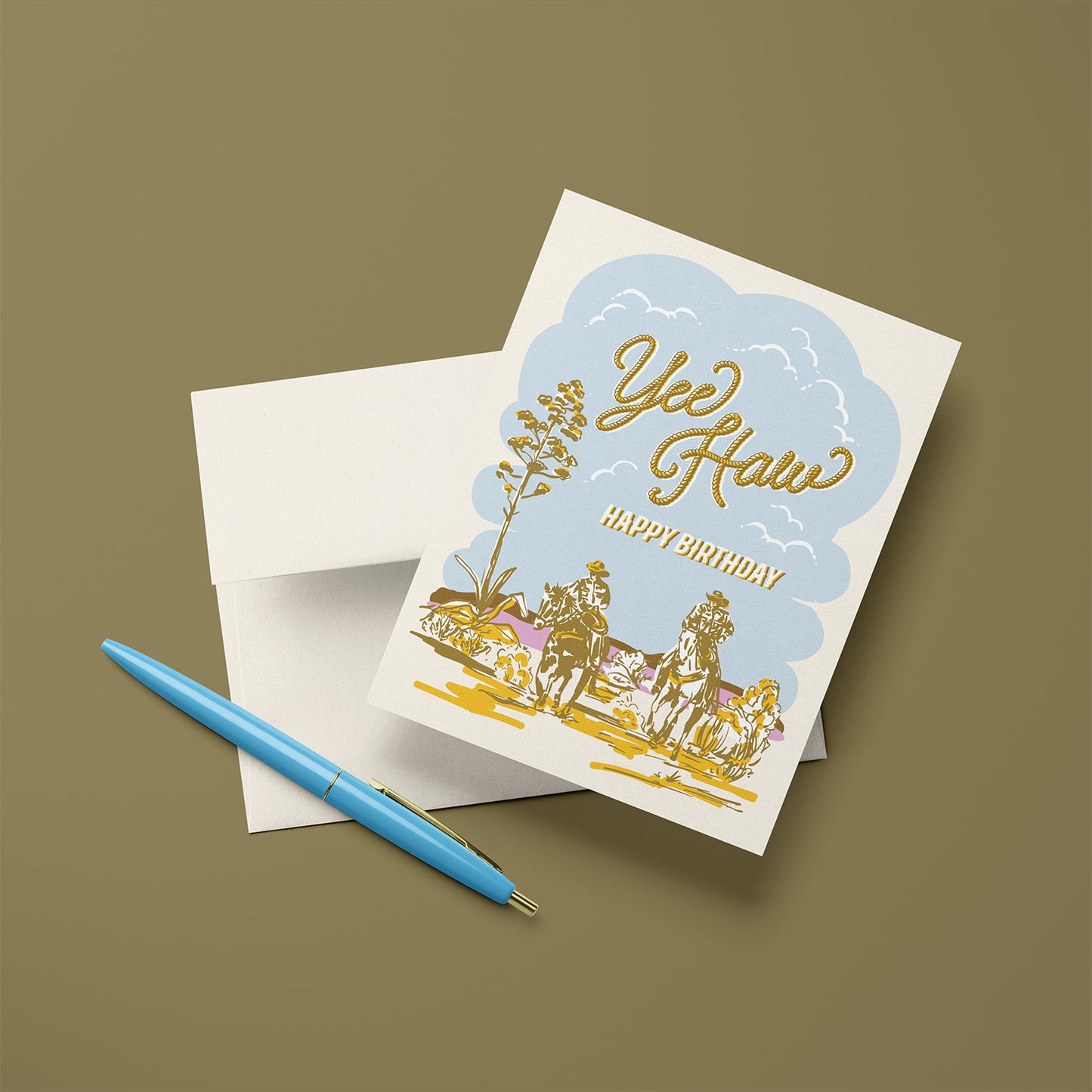 Yeehaw Cowboy Birthday A2 Greeting Card