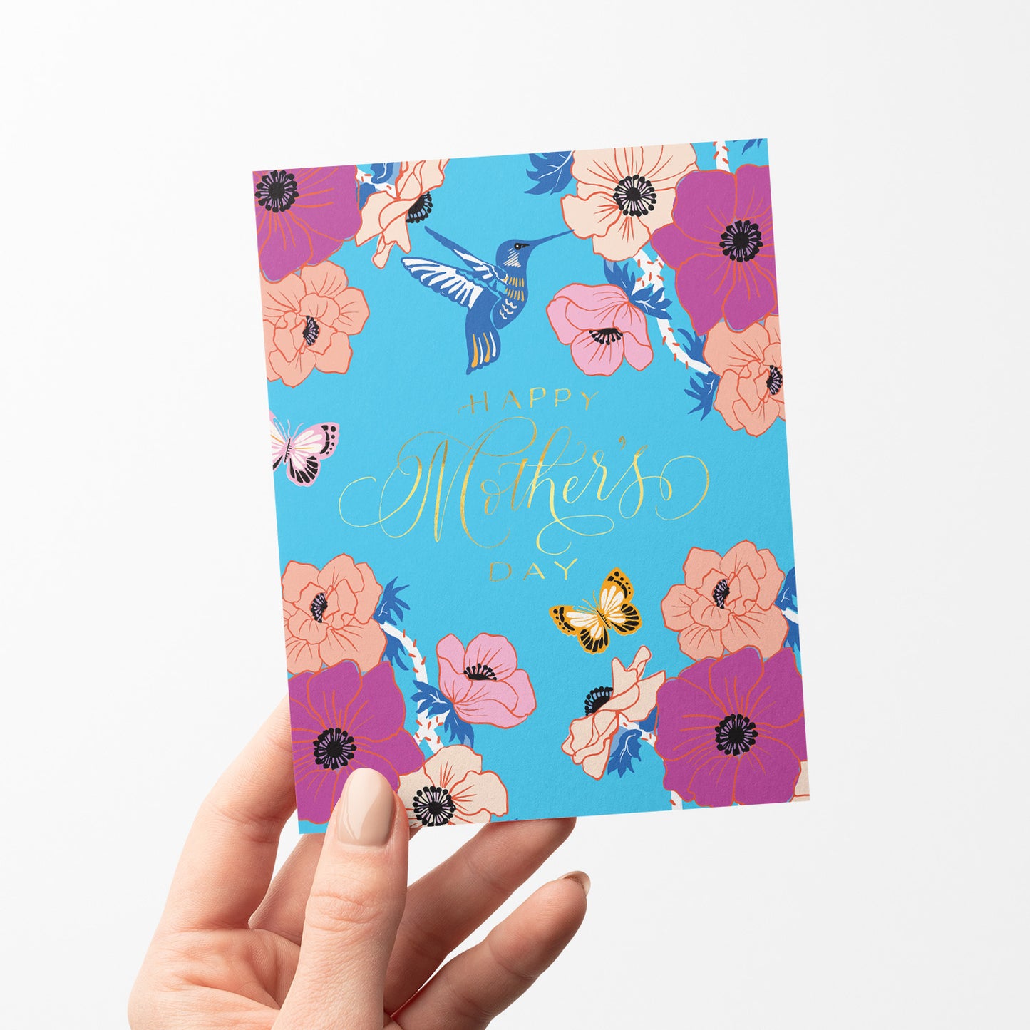 Ranunculus Mother's Day card featuring vibrant ranunculus flowers, perfect for celebrating moms with a love for bright florals.