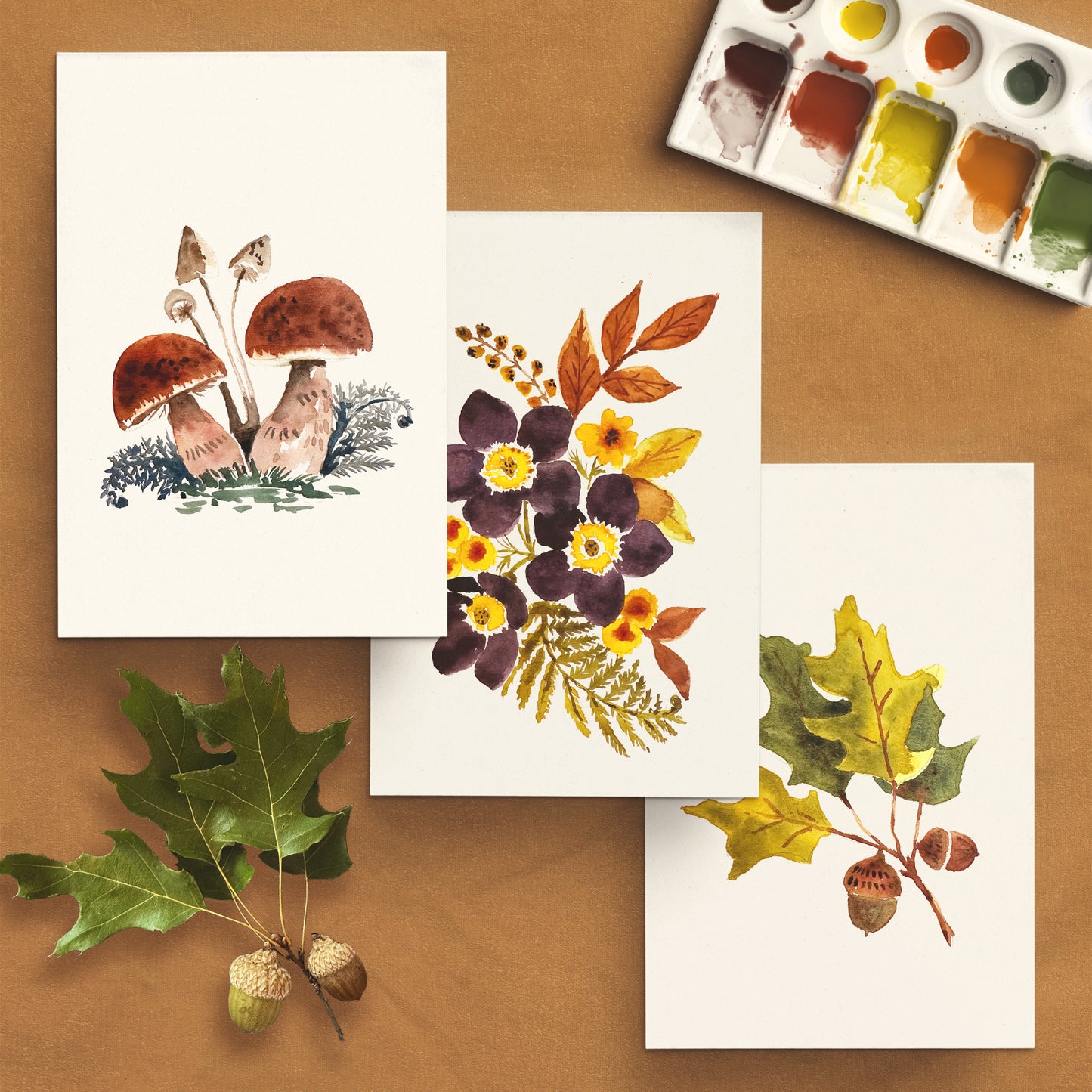 Antiquaria Watercolor Painting Kit : Autumn Botanicals
