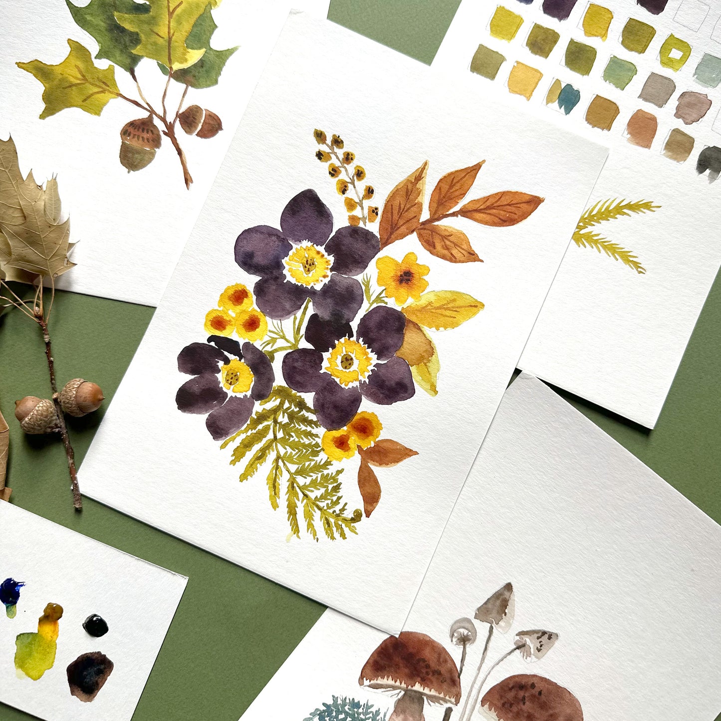 Antiquaria Watercolor Painting Kit : Autumn Botanicals