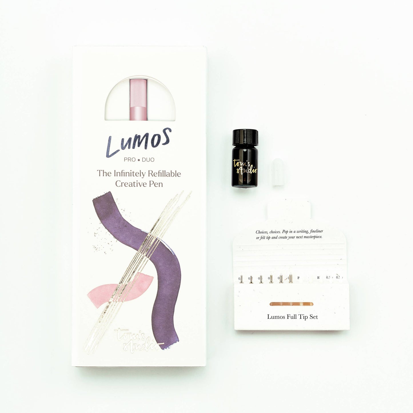 Lumos Pro - Refillable Multi-Tip Pen: Rose Gold / Single Tip