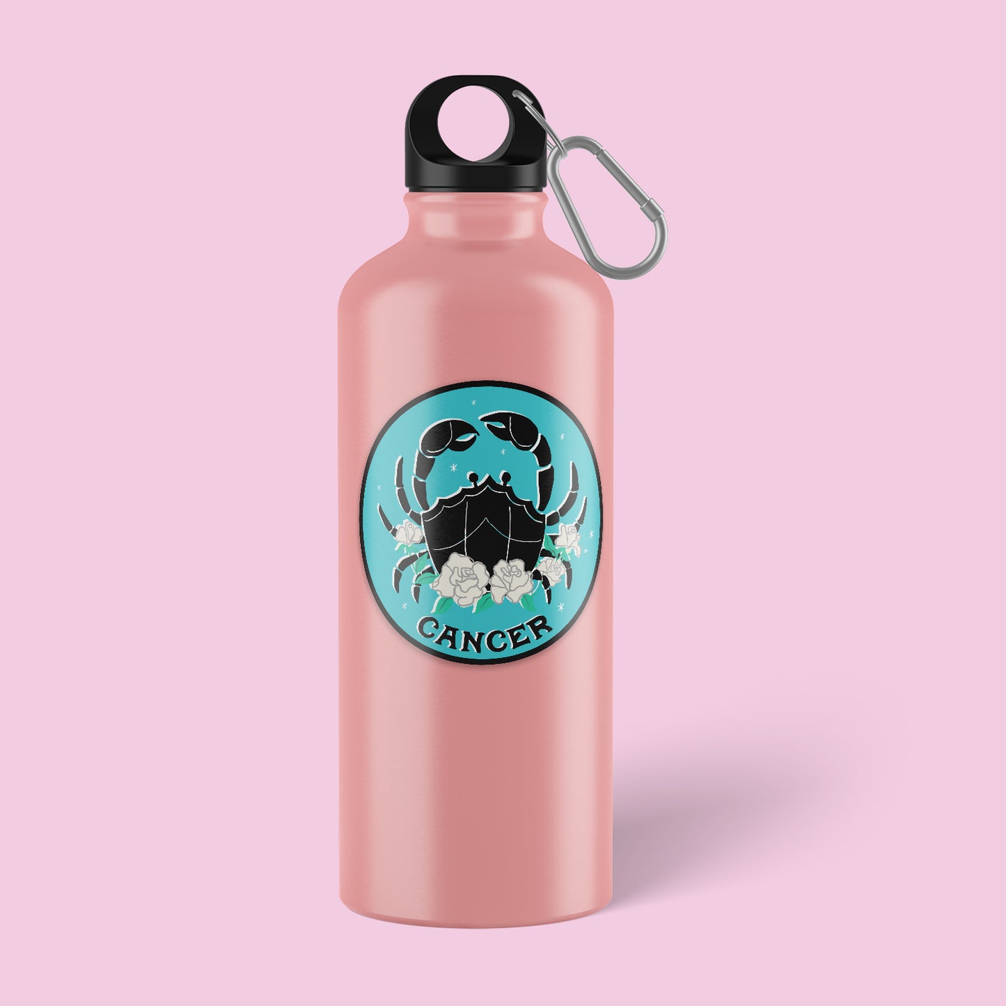 Cancer zodiac sticker displaying a cute crab illustration in soft pastels, symbolizing intuition and sensitivity