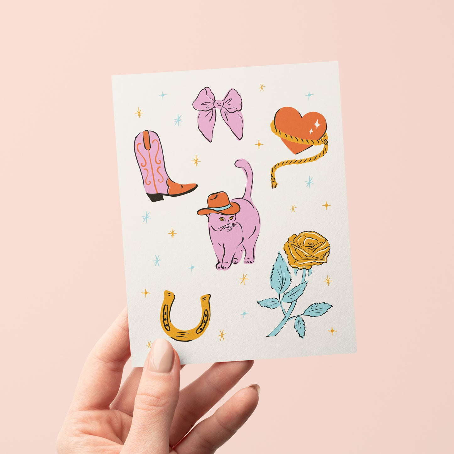 Blank Card: Cowboy Kitty