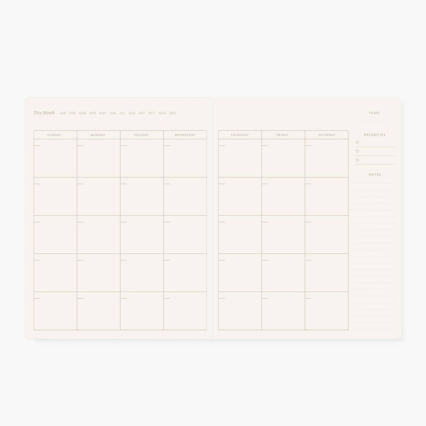 BLUE FLORAL | UNDATED MONTHLY PLANNER
