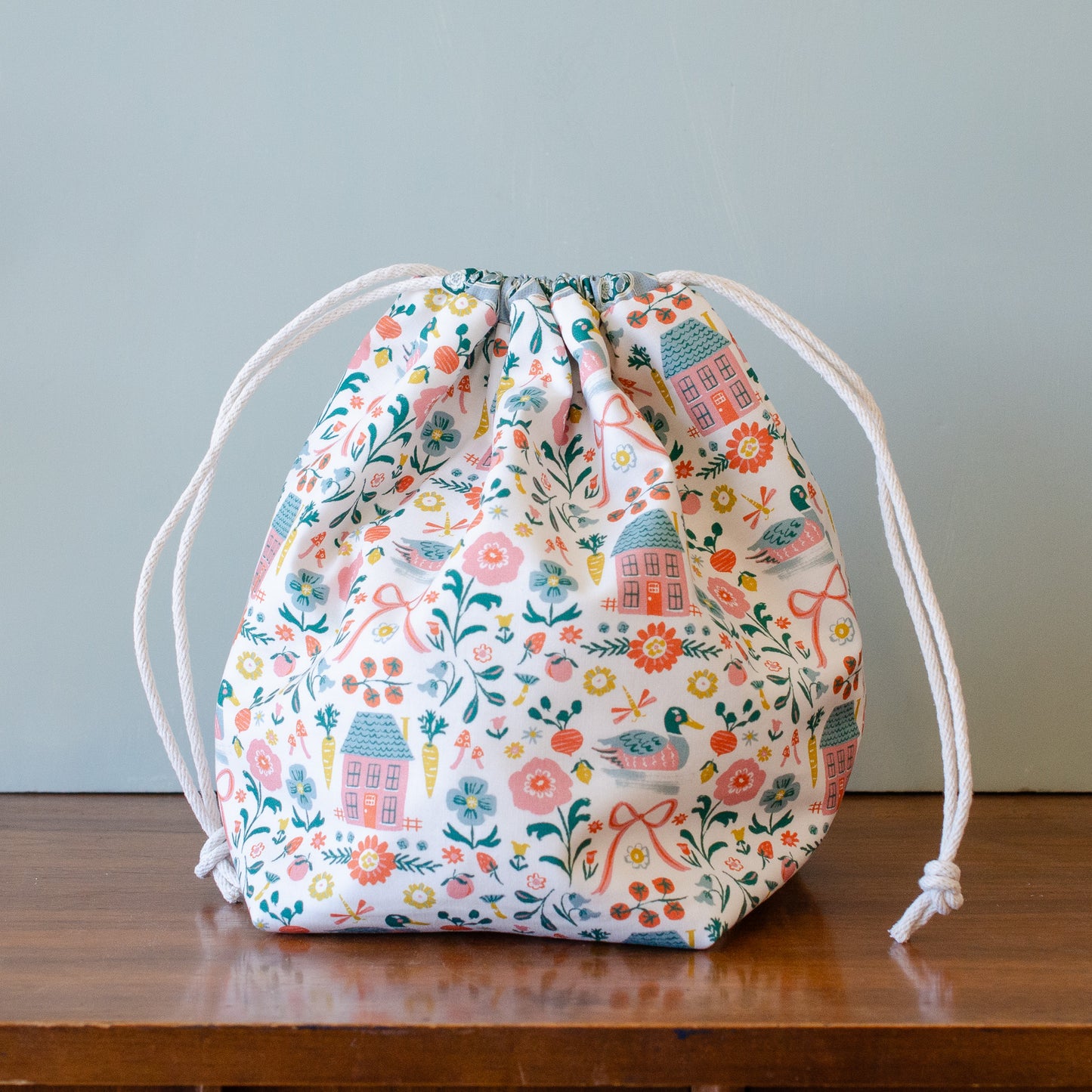 Gather Bag Sewing Kit | Drawstring Project Bag Kit, Homestead Ivory