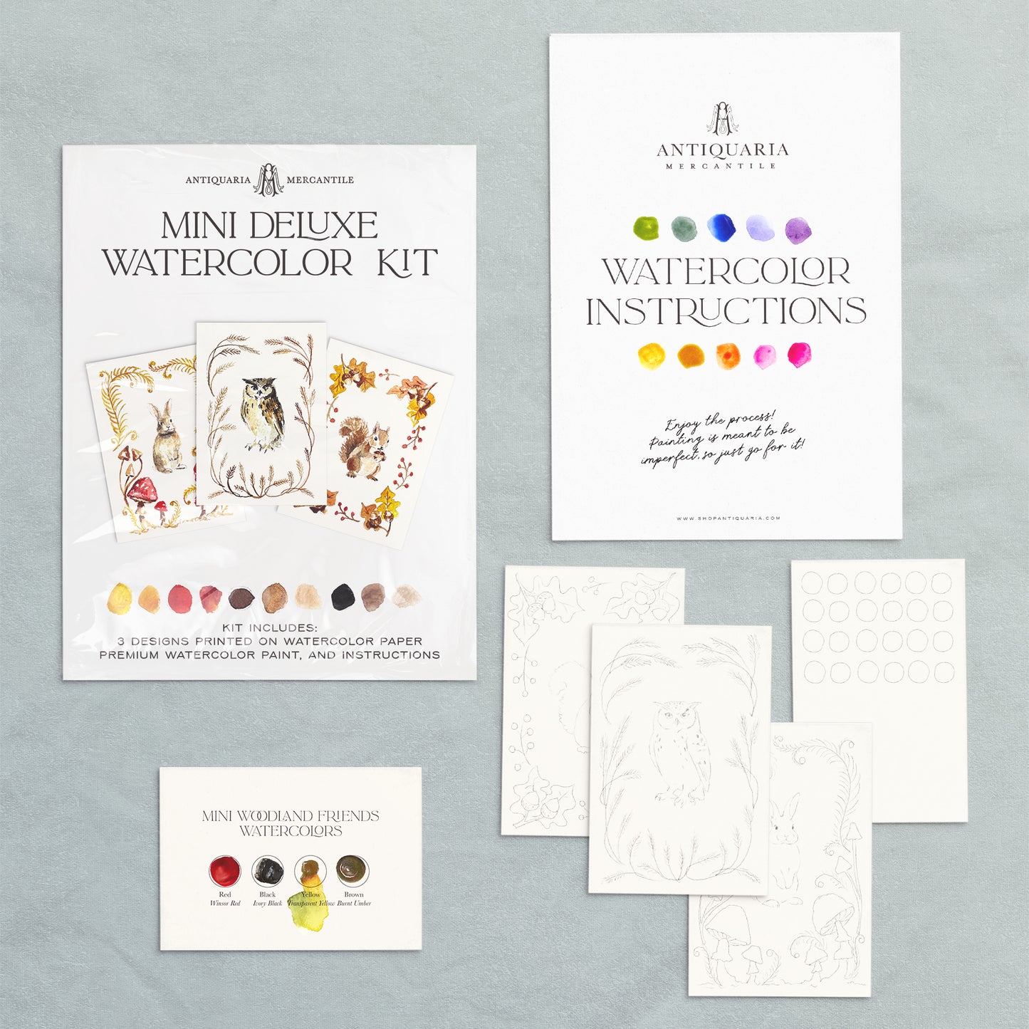Antiquaria Mini Watercolor Kit: Woodland Friends