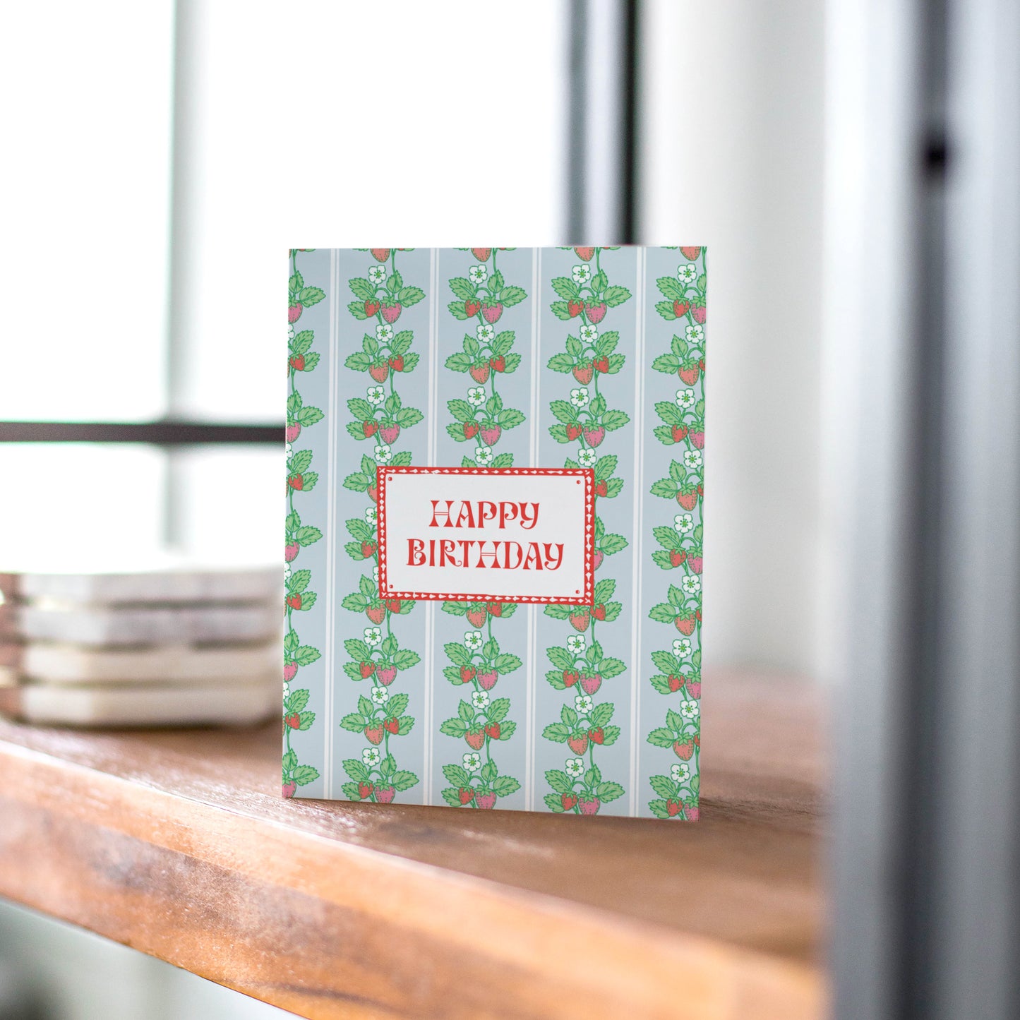Strawberry Vines Birthday A2 Greeting Card