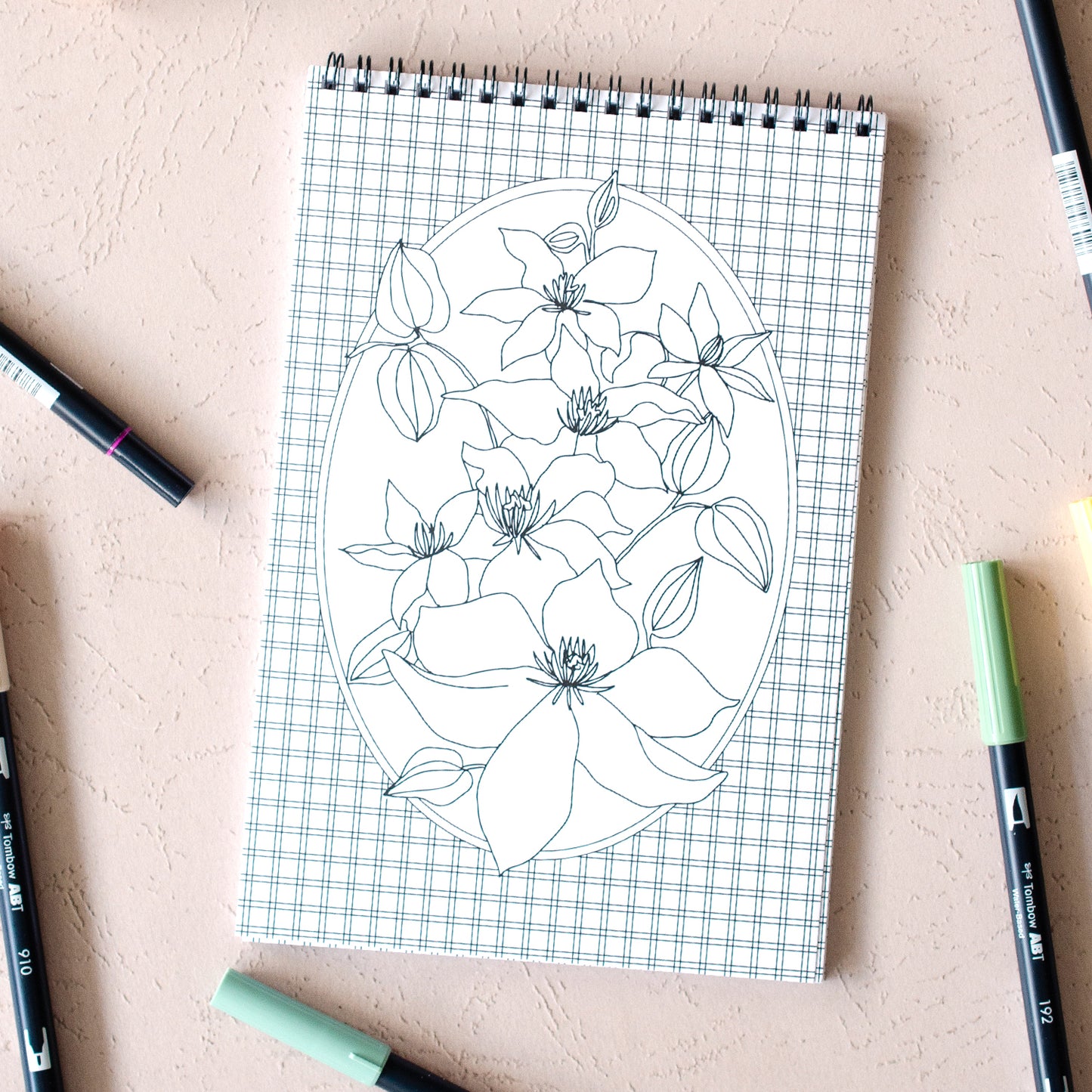 Antiquaria Wildflowers Premium Coloring Book