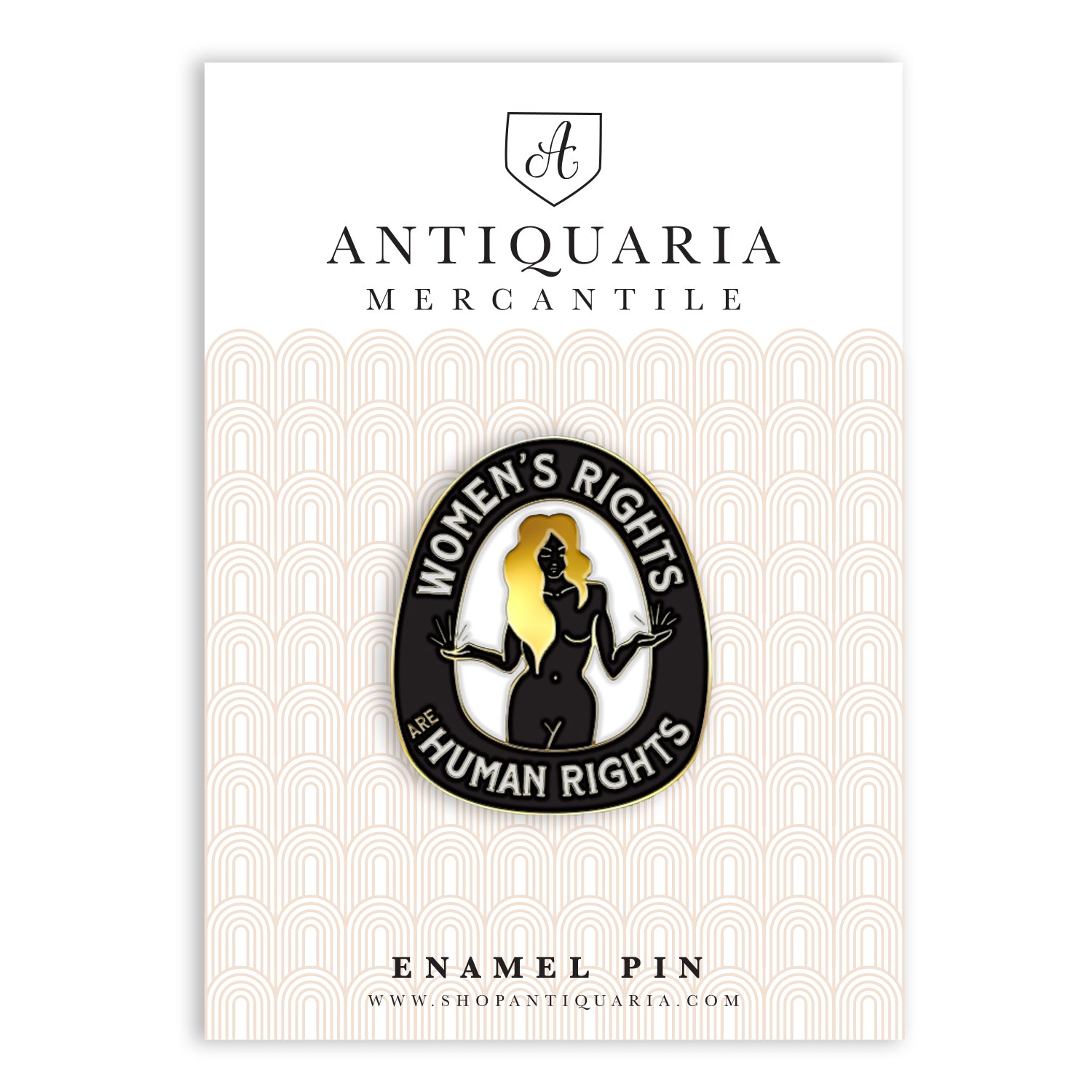 Make a powerful statement with our enamel pin celebrating women's rights as human rights, perfect for decorating jackets, bags, or stationery items