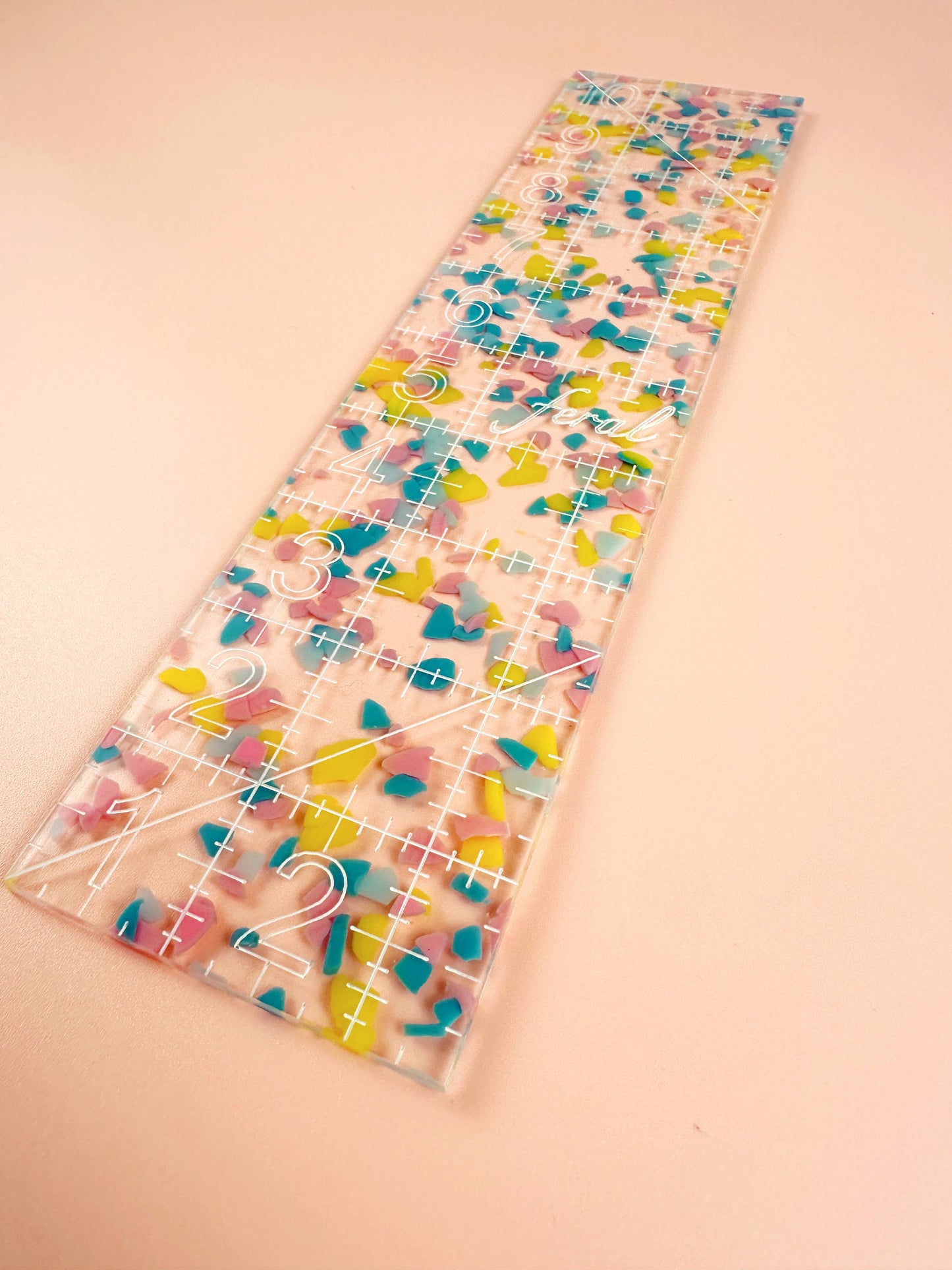 2.5 by 10 in quilting ruler: Confetti