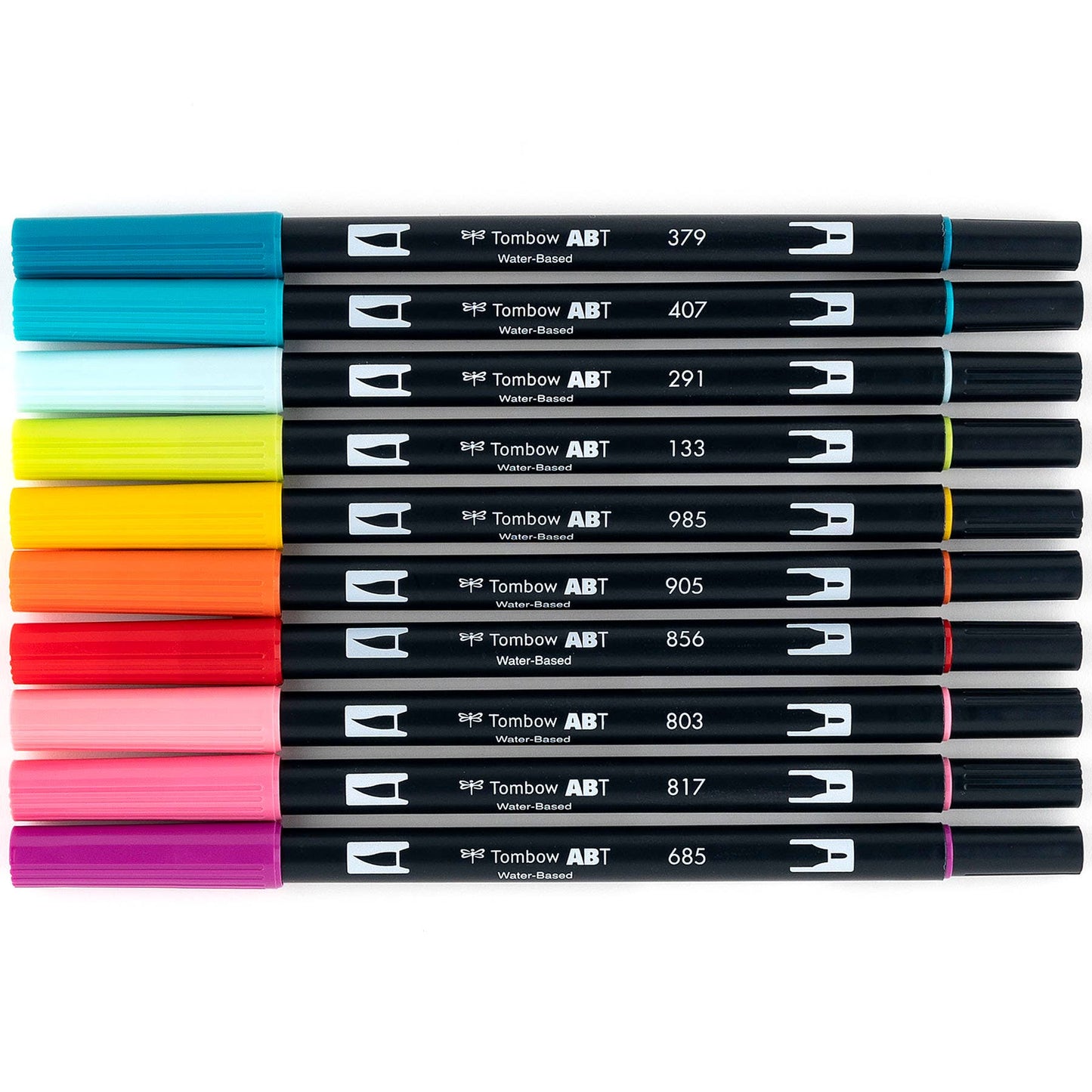 Dual Brush Pen, Tropical, 10-Pack +Free Fudenosuke