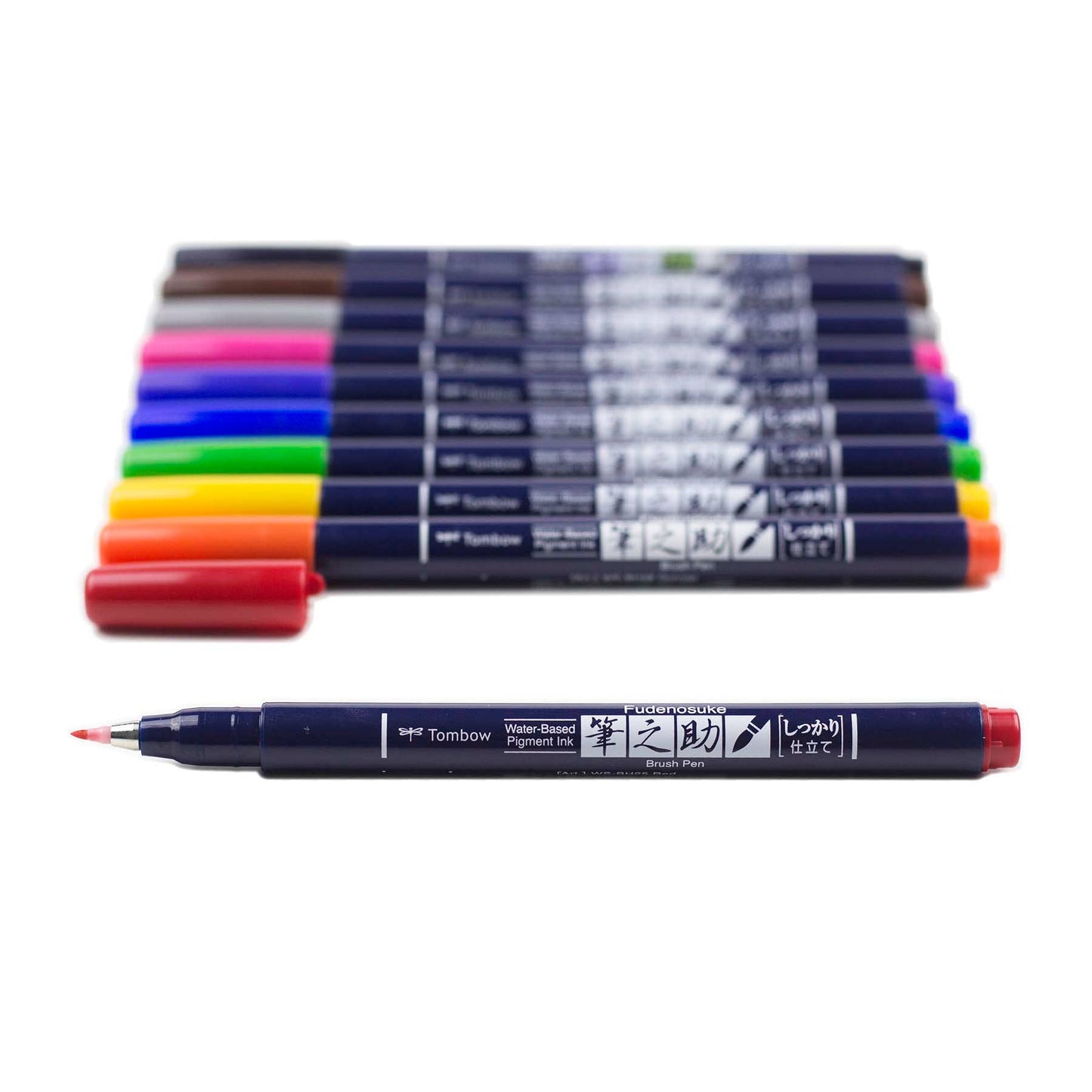 Fudenosuke Colors Calligraphy Brush Pens - 10-Pack
