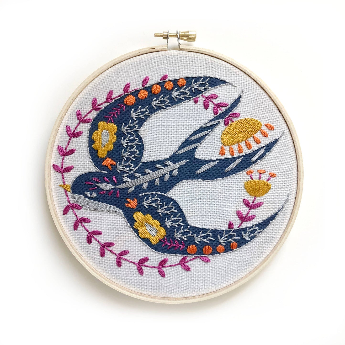 Swallow Embroidery Kit