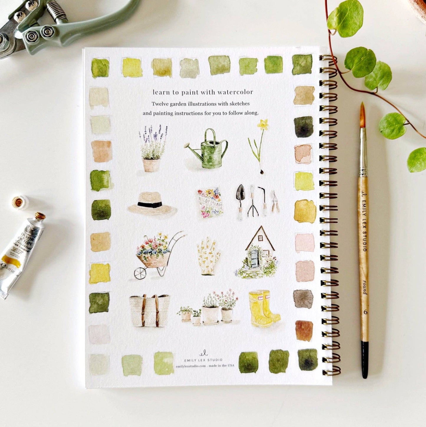 Garden watercolor workbook