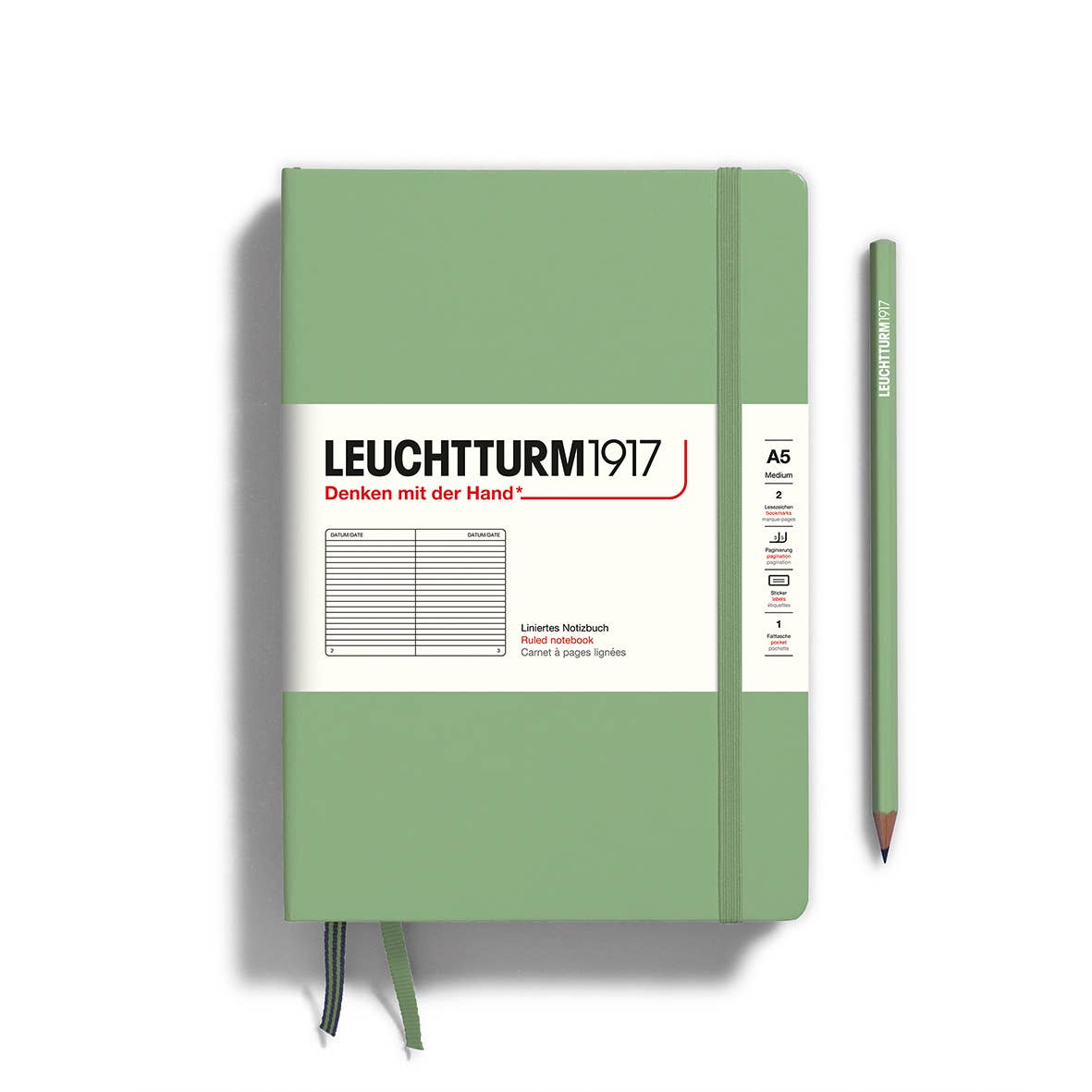 Notebooks - Medium (A5): Olive / Hardcover / Squared