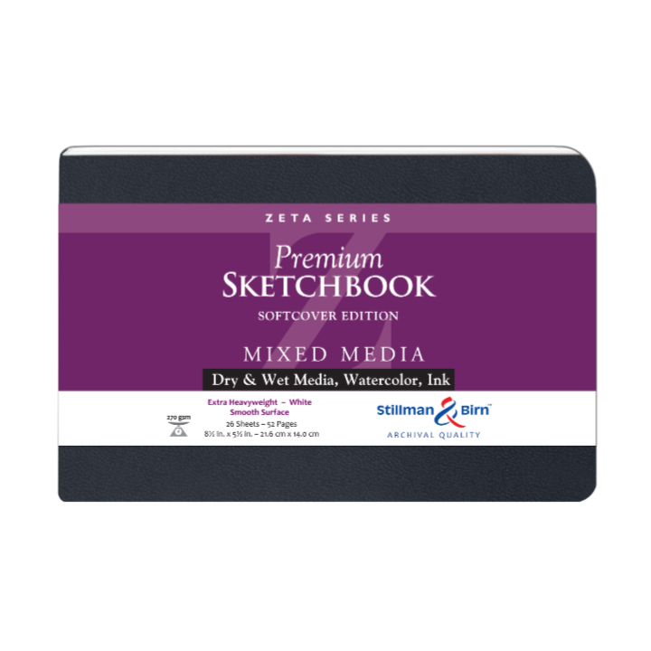 Stillman & Birn Mixed Media Sketchbook -Zeta Series: 7 x 10 Portrait WIREBOUND