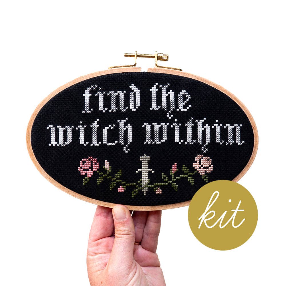 Find the Witch Within DIY Cross Stitch Kit