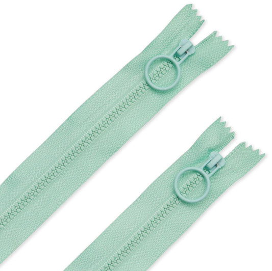 16" Hoop Pull Zippers Assorted Colors: Mint