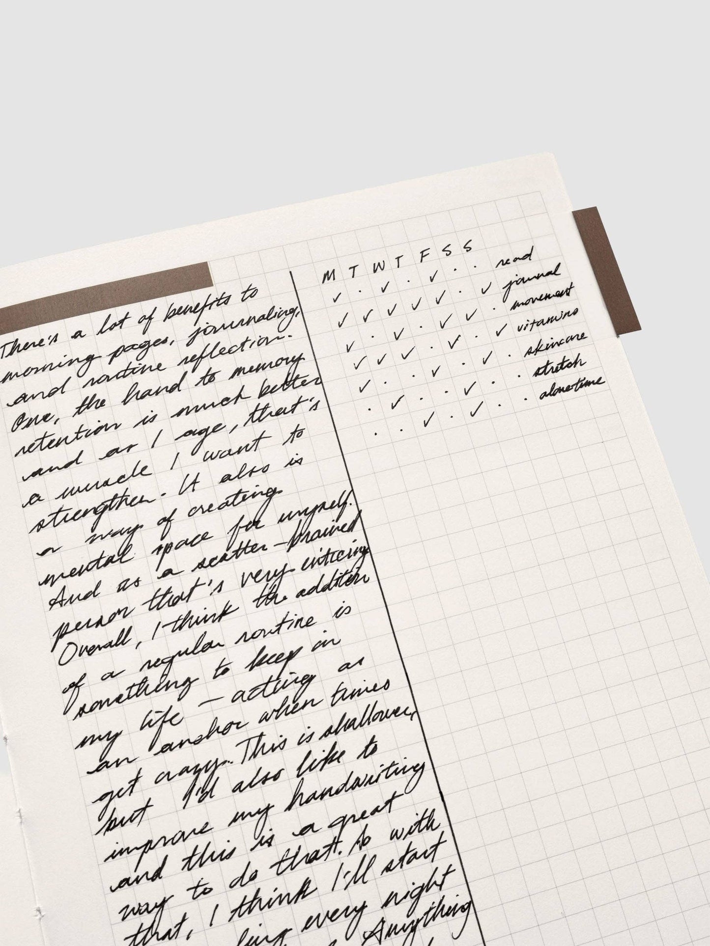 Perfect Bound Notebook | A5: Graph | Olive