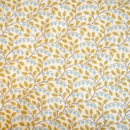 Cloud9 Bleeding Heart- Ochre and Turquoise-  Quilting Cotton Fabric
