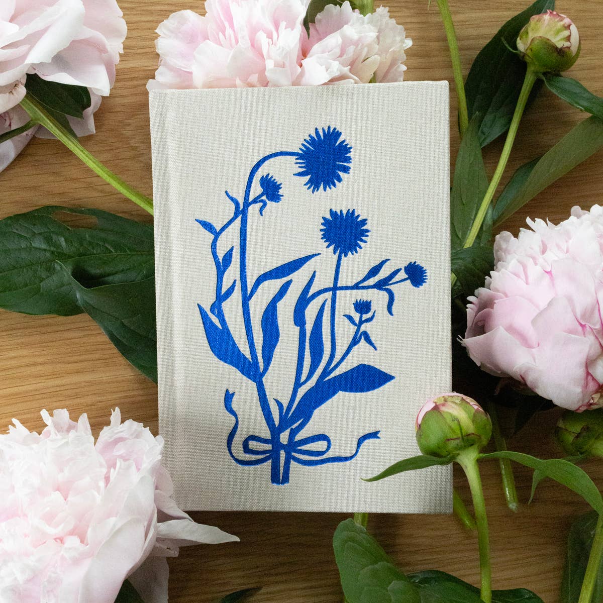 BLUE FLORA | MINI LINEN BOUND JOURNAL (Graph)