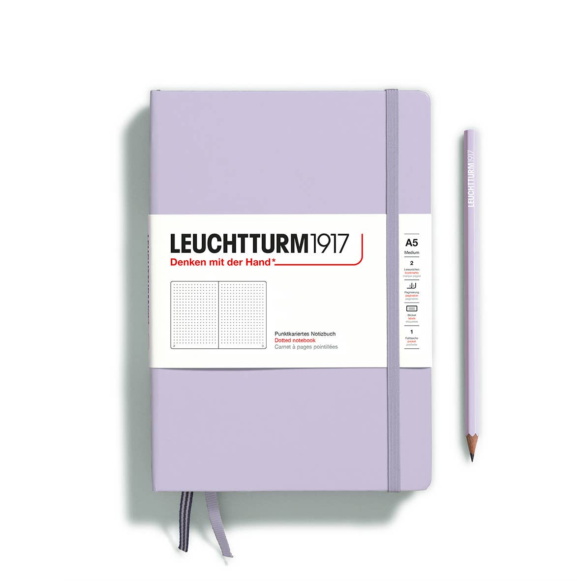 Notebooks - Medium (A5): Lilac / Hardcover / Dotted