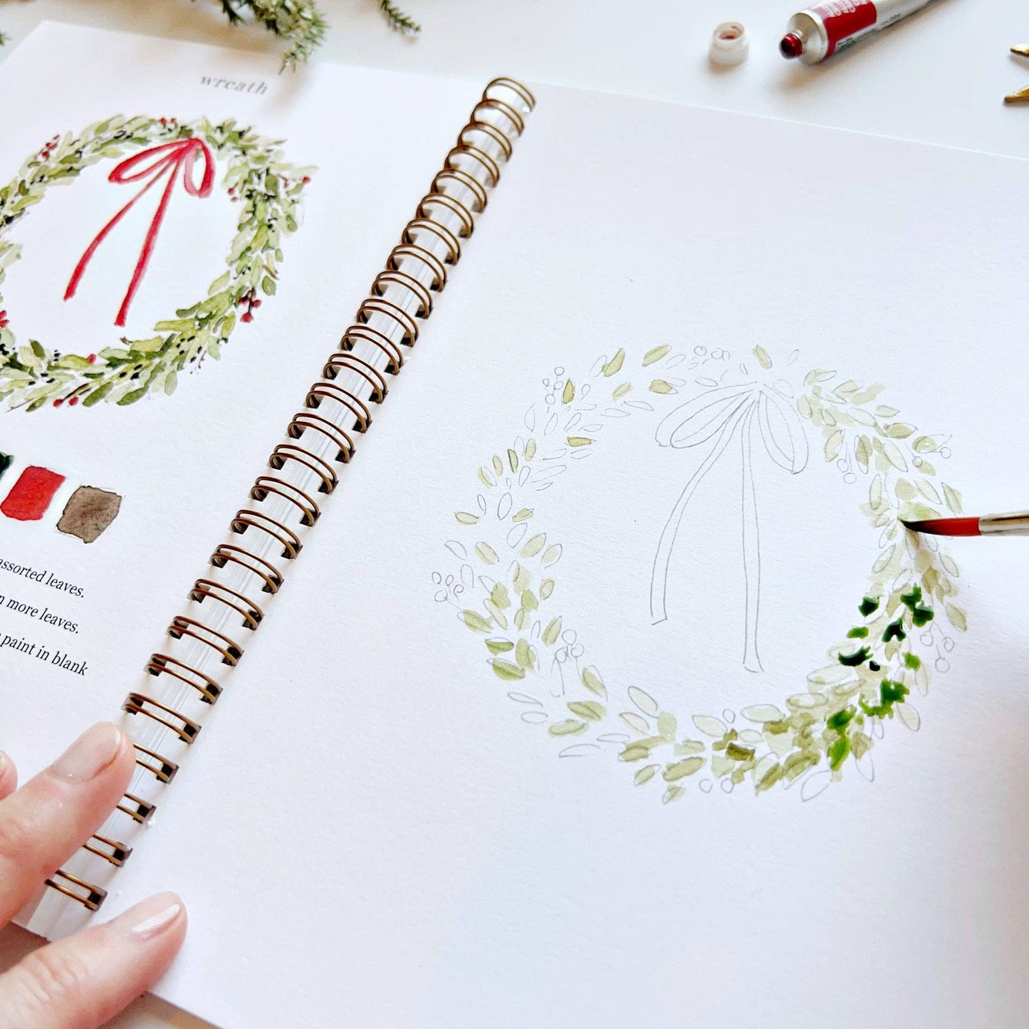 Emily Lex Christmas watercolor workbook