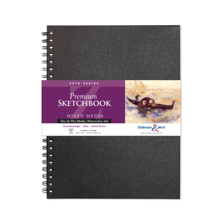 Stillman & Birn Mixed Media Sketchbook -Zeta Series: 7 x 10 Portrait WIREBOUND