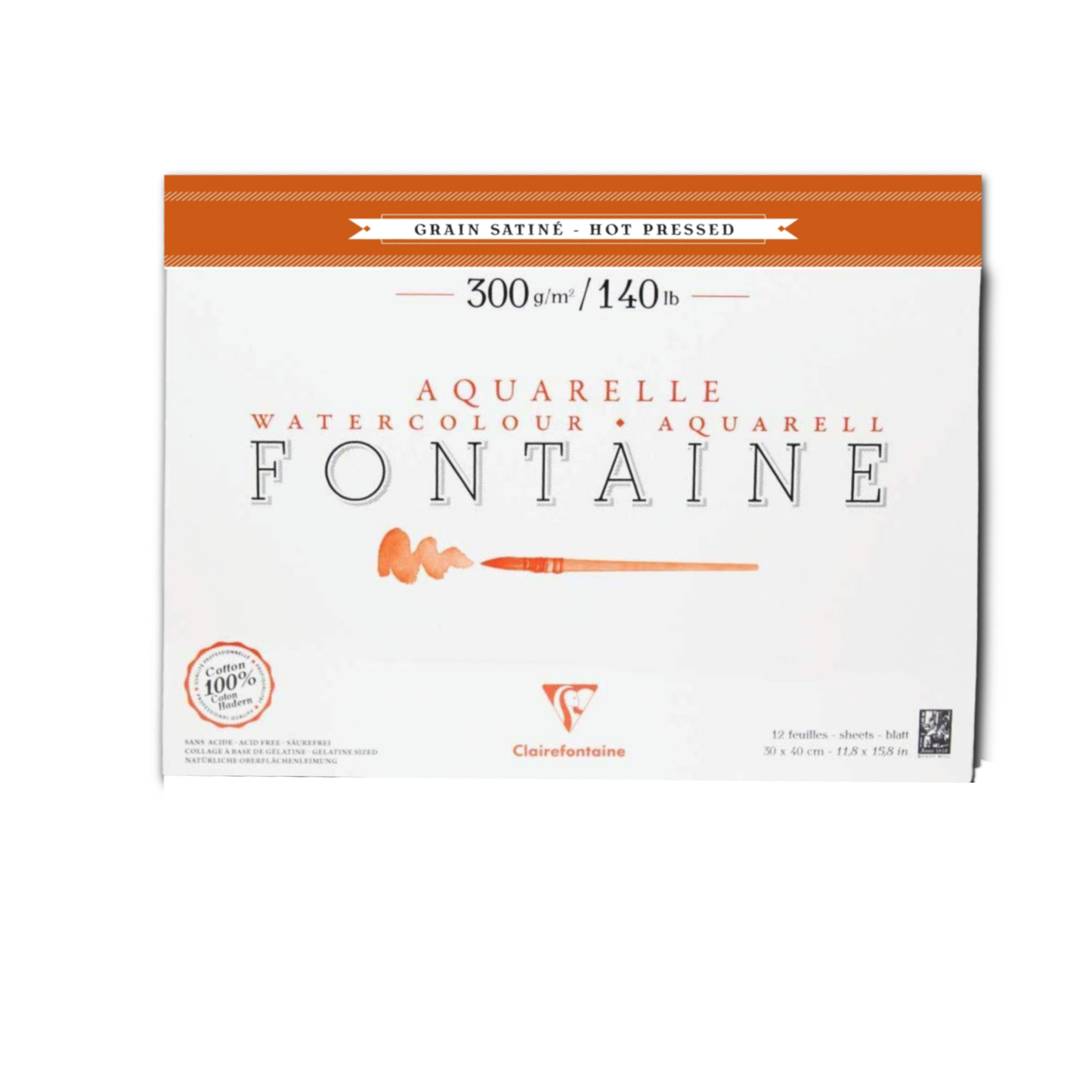 Fontaine Watercolor Paper 300gsm - Hot Press Pads: Hot Press Pad 9.5 x 11.75