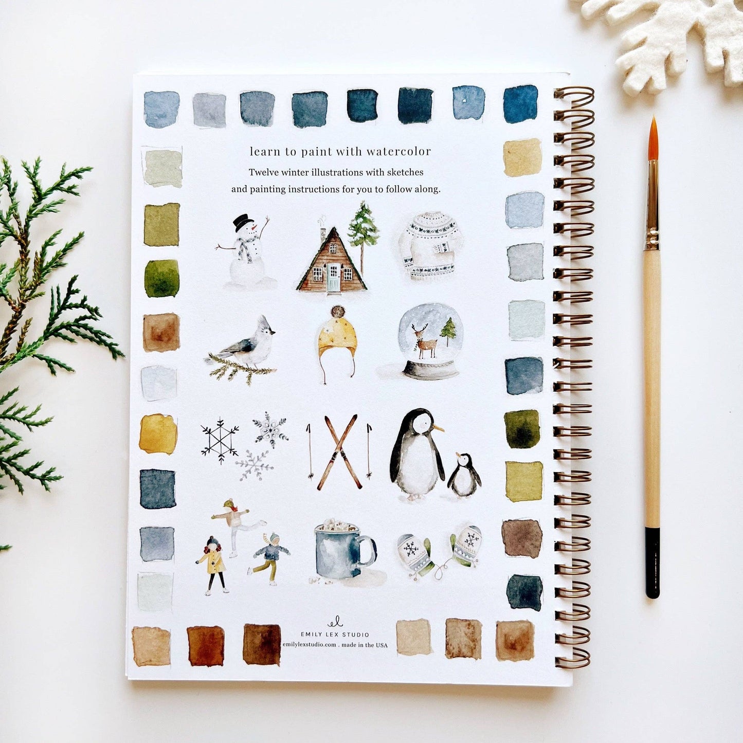 Emily Lex Winter watercolor workbook