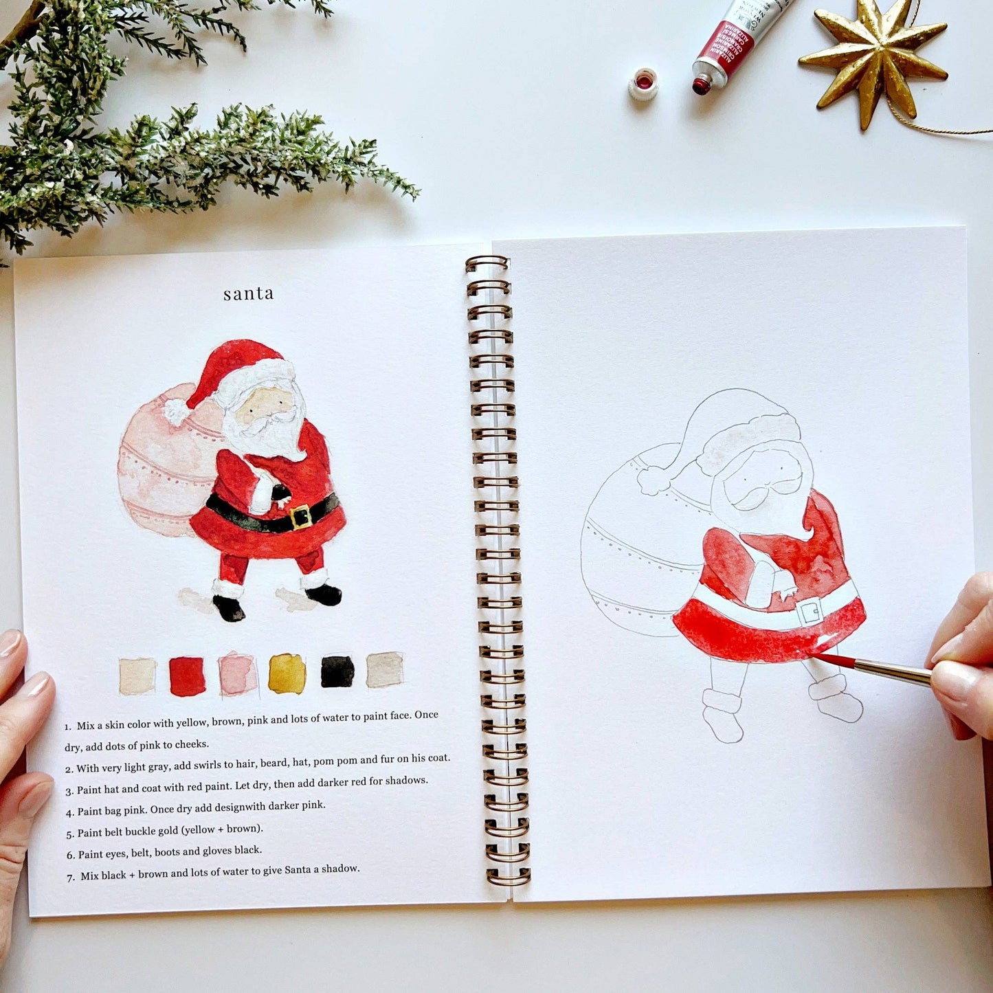 Emily Lex Christmas watercolor workbook