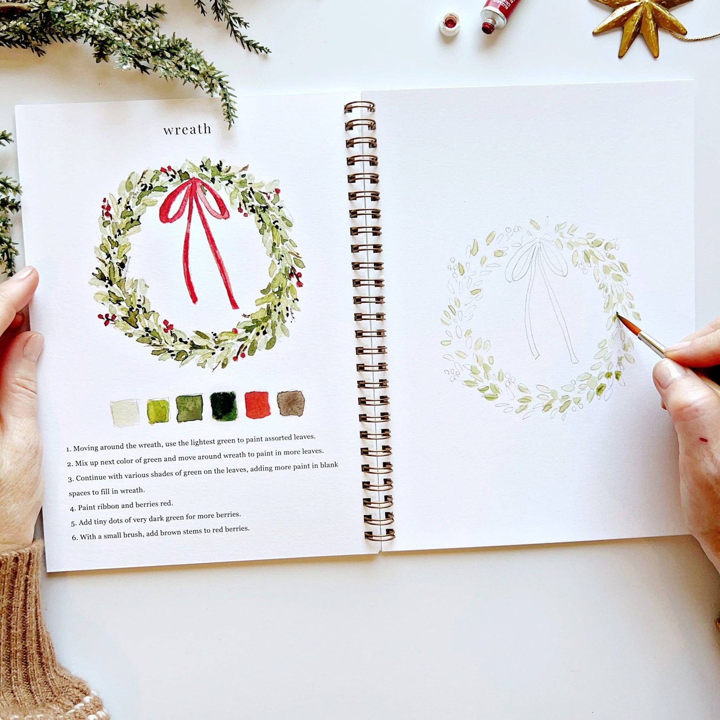 Emily Lex Christmas watercolor workbook