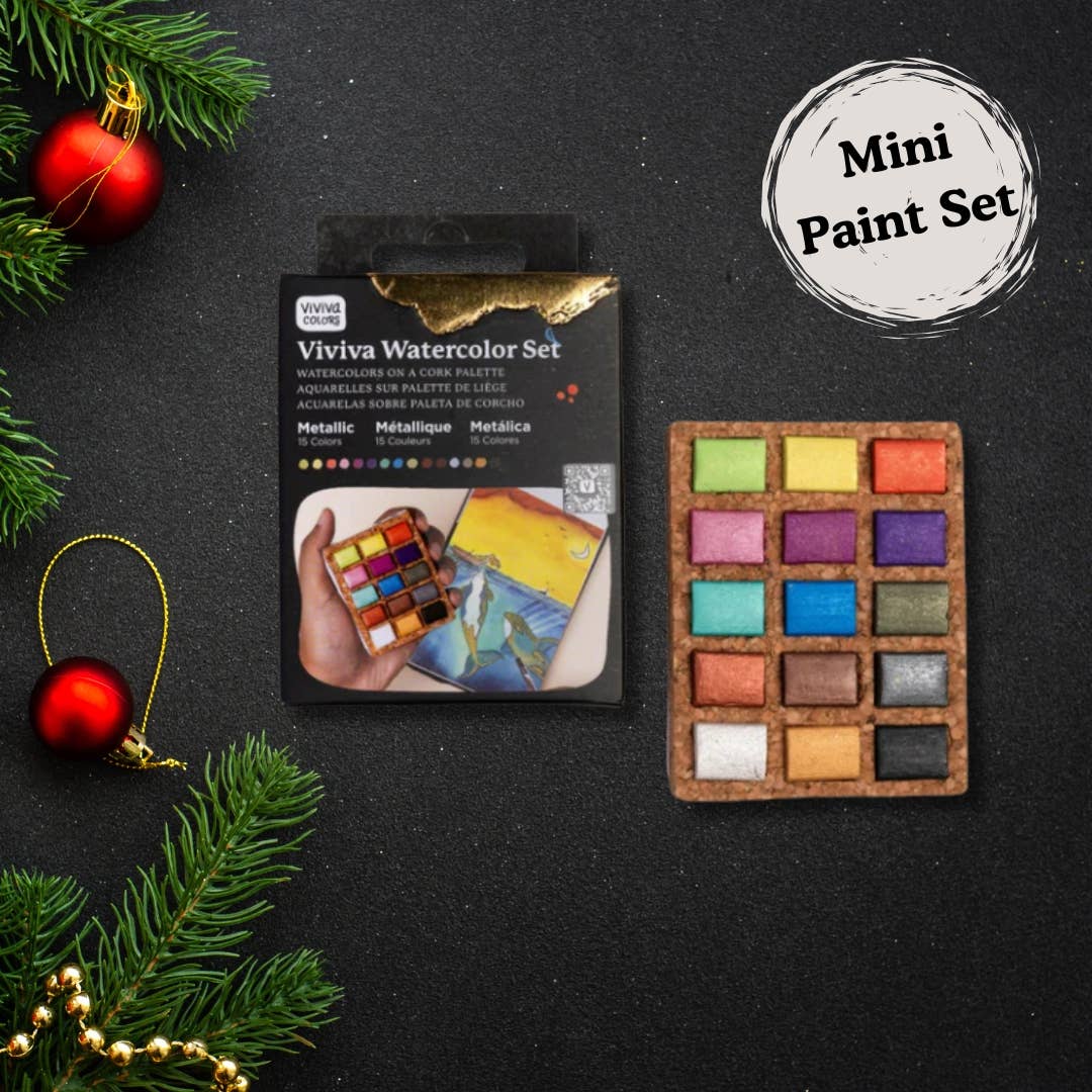 Watercolor Pans - Metallic 15 Colors (Pack of 5) Nano Pallet