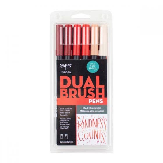 Dual Brush Pen 6 Color Set Red Blendables