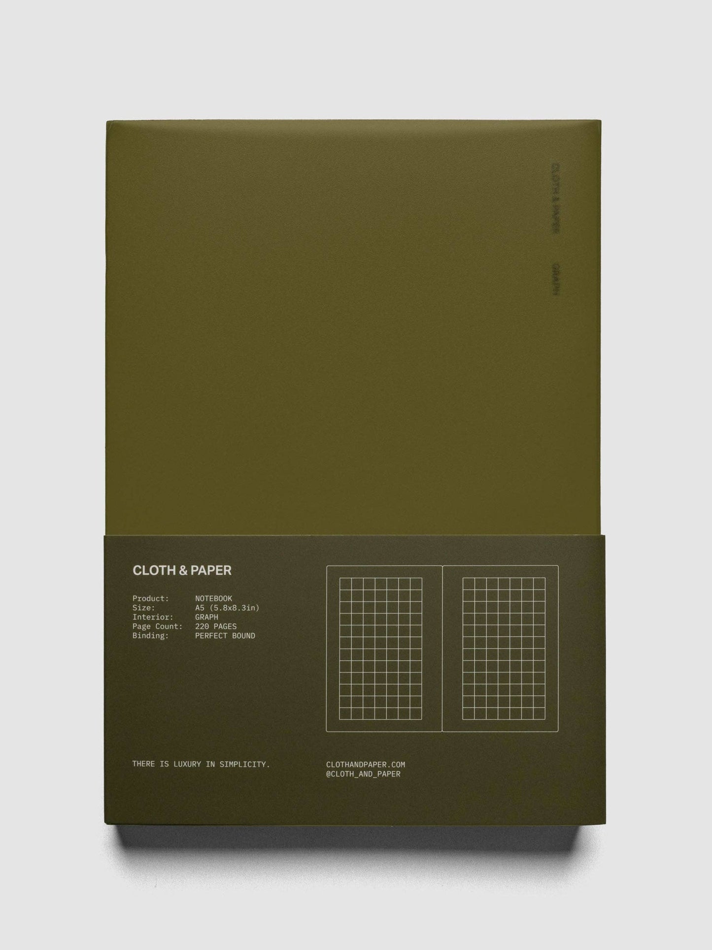 Perfect Bound Notebook | A5: Graph | Olive