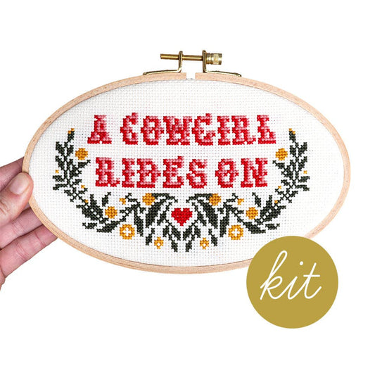 A Cowgirl Rides On DIY Cross Stitch Kit