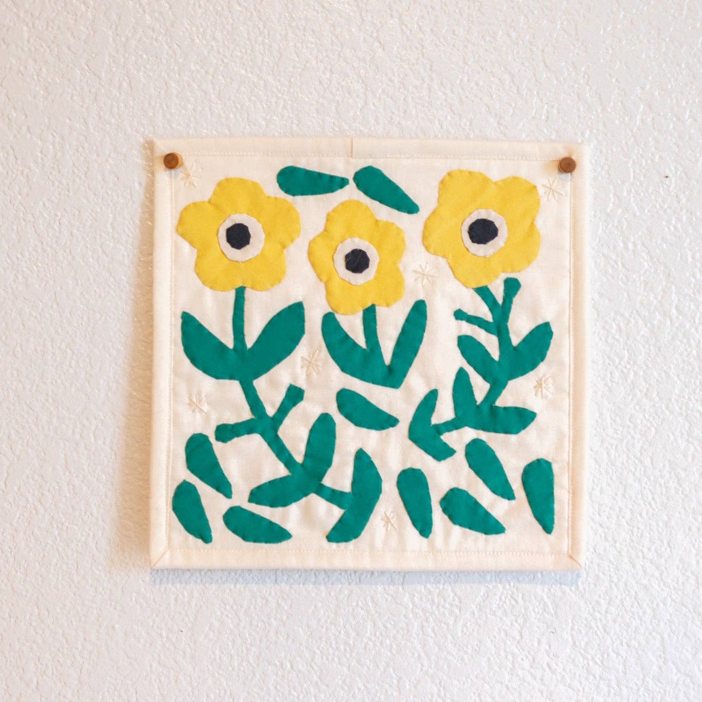 Floral Scene DIY Sewing Kit: Yellow & Green