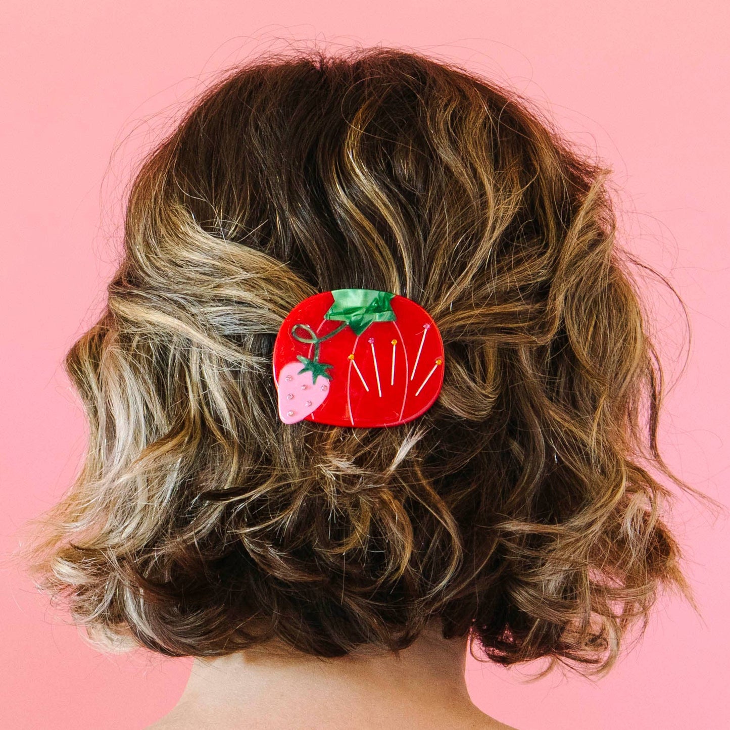 Tomato Pincushion French Barrette Hair Clip